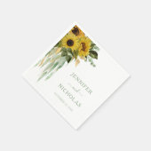 Floral Sunflower Eucalyptus Sage Green Wedding Servet (Hoek)