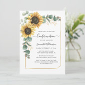 Floral Sunflower Eucalyptus Script Bevestiging Kaart (Staand voorkant)