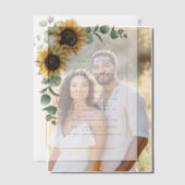 Floral Sunflower Eucalyptus Script Bevestiging Vellum Uitnodigingen (Offset (Koppel))