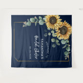 Floral Sunflower Eucalyptus Script Vrijgezellenfee Wandkleed (Voorkant (horizontaal))