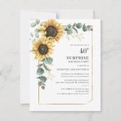 Floral Sunflower Eucalyptus Surprise 40th Birthday Kaart (Voorkant)