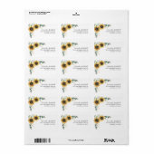 Floral Sunflower Eucalyptus Verzendadres Etiket (Full Sheet)