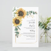 Floral Sunflower Eucalyptus Weddenschap (Staand voorkant)