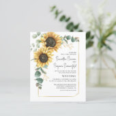 Floral Sunflower Eucalyptus Weddenschap (Staand voorkant)
