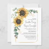 Floral Sunflower Eucalyptus Weddenschap (Voorkant)