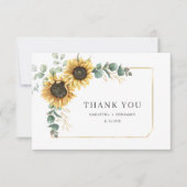 Floral Sunflower Eucalyptus Weddenschap Bedankkaart (Voorkant)