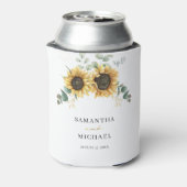 Floral Sunflower Eucalyptus Weddenschap Blikjeskoeler (Blikje Achterkant)