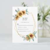 Floral Sunflower Eucalyptus Weddenschap RSVP Kaartje (Staand voorkant)