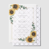 Floral Sunflower Eucalyptus Weddenschap Vellum Uitnodigingen (Offset (Uitnodiging))
