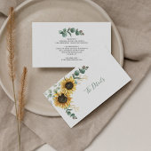 Floral Sunflower Eucalyptus Wedding Enclosure Kaar Informatiekaartje