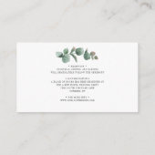 Floral Sunflower Eucalyptus Wedding Enclosure Kaar Informatiekaartje (Achterkant)