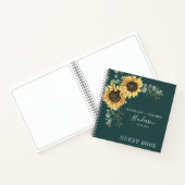 Floral Sunflower Eucalyptus Wedding Guest Notitieboek (Binnen)