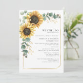 Floral Sunflower Eucalyptus Wedding Vow Renewal Kaart (Staand voorkant)