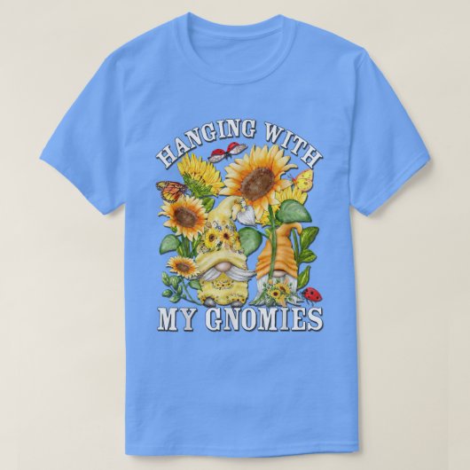 Floral Sunflower Gnome for Hippies Hangen met mijn T-shirt (Design voorkant)