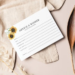 Floral Sunflower Greenery Couples Wedding Advice<br><div class="desc">Creëer is een moderne zonnebloempel en een Eucalyptusbruiloft met een mooie sjabloon die mooie roestbloem met moderne,  eenvoudige typografie. TIP: Overeenkomende trouwsuite-kaarten zoals RSVP,  trouwprogramma's,  banners,  tapestry,  cadeaubonnen,  labels,  borden en andere bruiloft-keepsakes en -godies zijn beschikbaar in het collectie hieronder met dit ontwerp.</div>