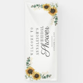 Floral Sunflower Modern Vrijgezellenfeest Welkom Spandoek (Verticaal)