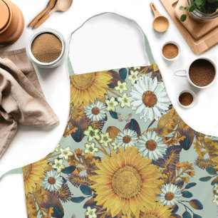 Floral Sunflower Pattern Apron Schort
