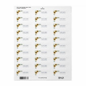 Floral Sunflower Script Return Address Etiket (Full Sheet)
