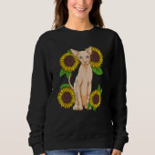 Floral Sunflower Sphynx Cat Lover Trui (Voorkant)