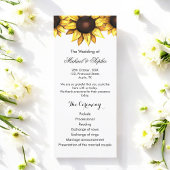 Floral Sunflower Wedding Programme Yellow White Ka
