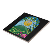 Floral Sunlight Glas in lood Style Tegeltje (Zijkant)