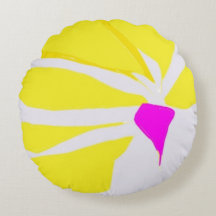 Floral sunrise illustration Round Pillow