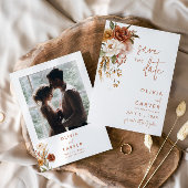 Floral Sunset Bruiloft Save the Date Kaart