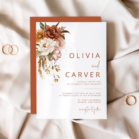 Floral Sunset bruiloft uitnodiging