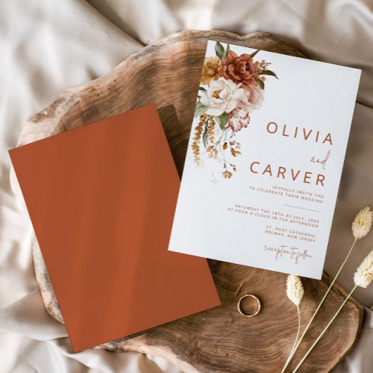 Floral Sunset bruiloft uitnodiging