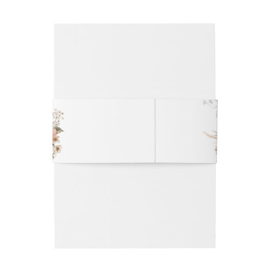 Floral Sunset Bruiloft Uitnodiging Belly Band Uitnodigingen Wikkel (Achterkant Voorbeeld)