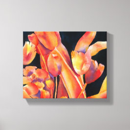 Floral Sunset Hues Canvas Afdruk