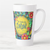  Floral Sunshine Yellow Inspirivity Latte Mok (Rechts)