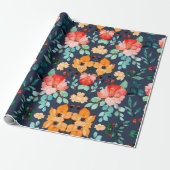 Floral Surface Patroon - Mode Decoratieve Lente Cadeaupapier (Uitgerold)