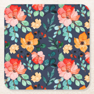 Floral Surface Patroon - Mode Decoratieve Lente Kartonnen Onderzetters