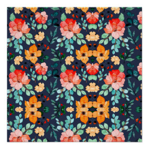Floral Surface Patroon - Mode Decoratieve Lente Perfect Poster