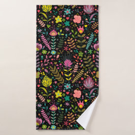 Floral Surface Patroon - Stijlvol bloembehangpapie Badhanddoek