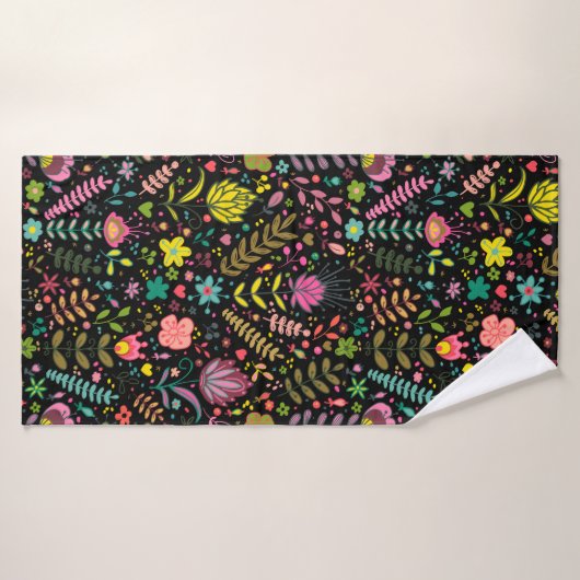 Floral Surface Patroon - Stijlvol bloembehangpapie Badhanddoek (Badhanddoek)