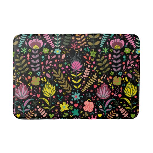 Floral Surface Patroon - Stijlvol bloembehangpapie Badmat (Voorkant)