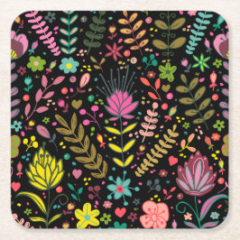 Floral Surface Patroon - Stijlvol bloembehangpapie Kartonnen Onderzetters