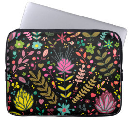 Floral Surface Patroon - Stijlvol bloembehangpapie Laptop Sleeve