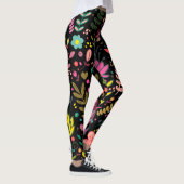 Floral Surface Patroon - Stijlvol bloembehangpapie Leggings (Rechts)