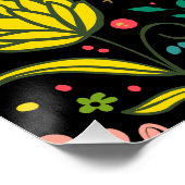 Floral Surface Patroon - Stijlvol bloembehangpapie Perfect Poster (Hoek)