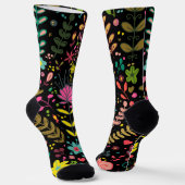 Floral Surface Patroon - Stijlvol bloembehangpapie Sokken (Gebogen)