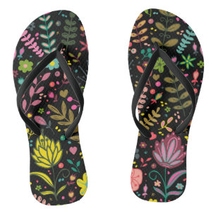 Floral Surface Patroon - Stijlvol bloembehangpapie Teenslippers