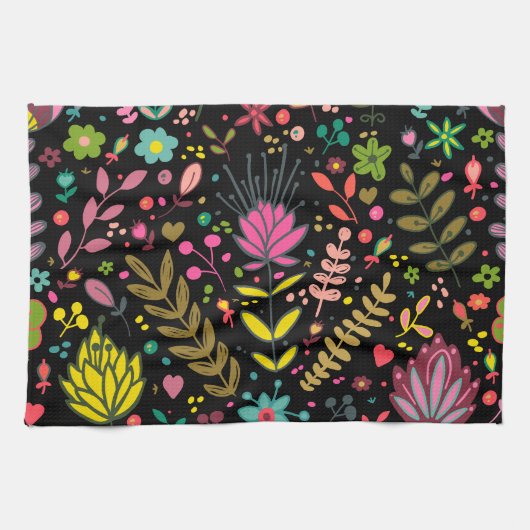 Floral Surface Patroon - Stijlvol bloembehangpapie Theedoek (Horizontaal)