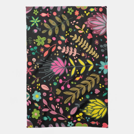 Floral Surface Patroon - Stijlvol bloembehangpapie Theedoek (Verticaal)