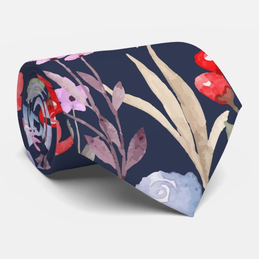 Floral Surface Pattern Fashion Botanical           Stropdas (Opgerold)