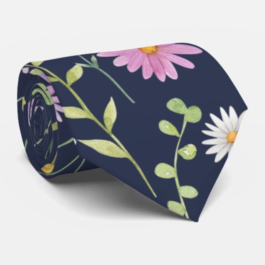 Floral Surface Pattern-Fashion Spring Flowers Stropdas (Opgerold)