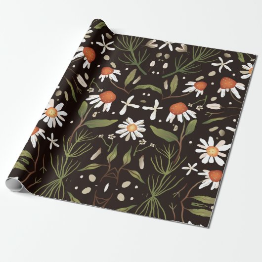 Floral Surface Pattern Mode Spring Cadeaupapier (Uitgerold)