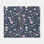 Floral Surface Pattern-Mode Spring Flowers Fleece Deken (Voorkant (Horizontaal))